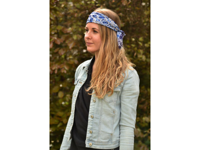 Klein katoenen sjaaltje, blauw wit 