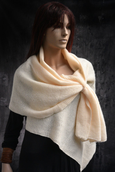 Omslagdoek met lus, offwhite