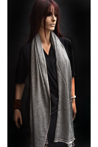 Cashmere sjaal, uniseks, bruin en beige