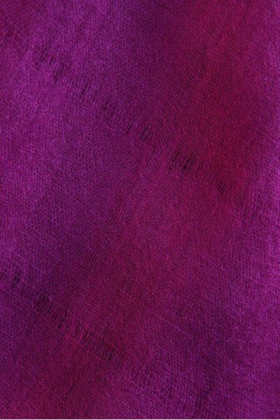 Sjaal, fuchsia, wol en zijde, opengeweven strepen