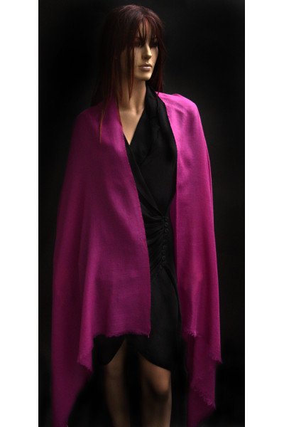 Echte pashmina sjaal of stola XL, fuchsia