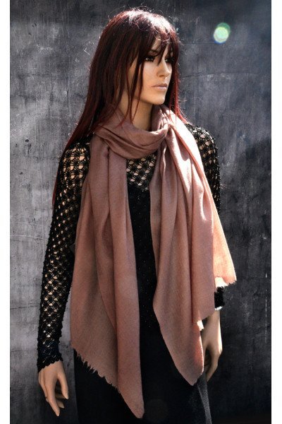 Echte pashmina sjaal of stola, taupe, jacquard