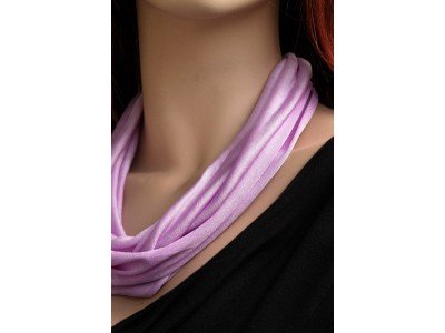 Rond zijden jersey sjaaltje, pastel violet, (middelste kwaliteit dikte)